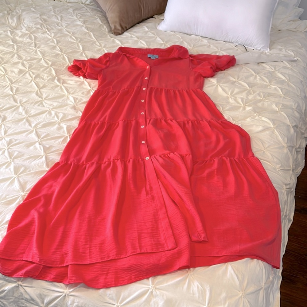 Beautiful new midi dress. Gorgeous coral color